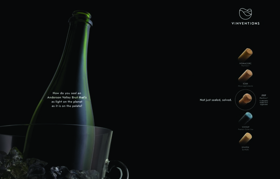 How do you seal an Anderson Valley Brut that’s as light on its feet as it is on the planet?